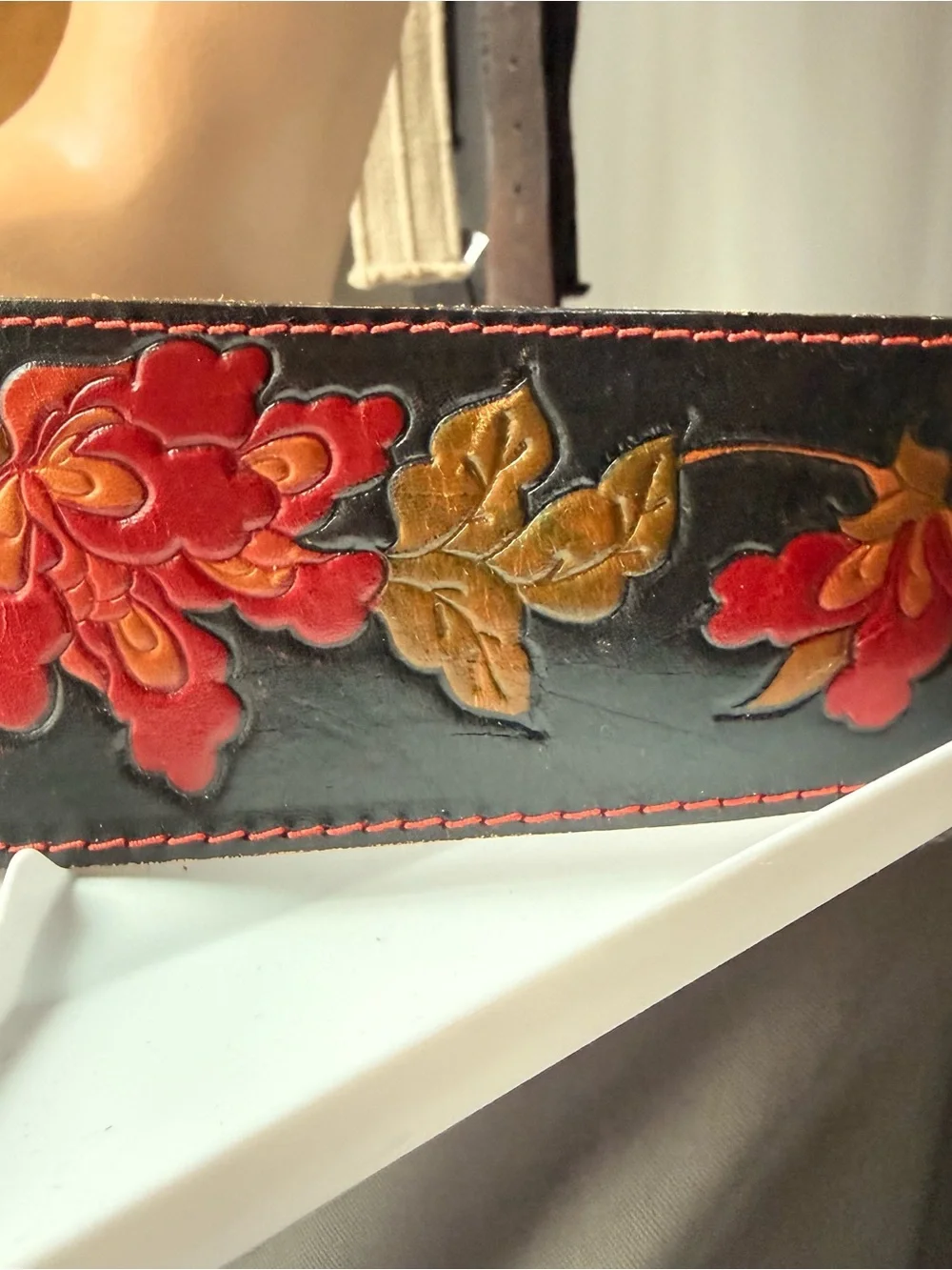 Vintage Hand Tooled Graduating Leather Belt (Cordoba-Spain)